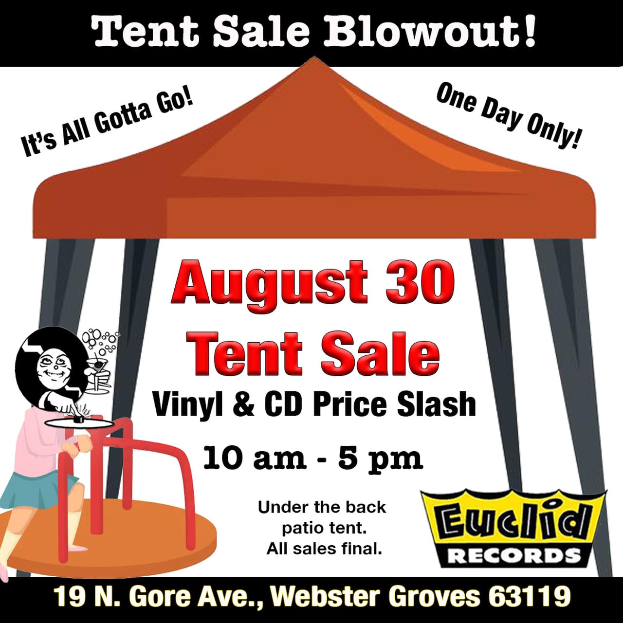 One Day Tent Sale, August 30, 2025